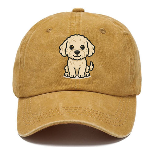 Labradoodle Curly Cream Sitting Pose Portrait Design Classic Cap