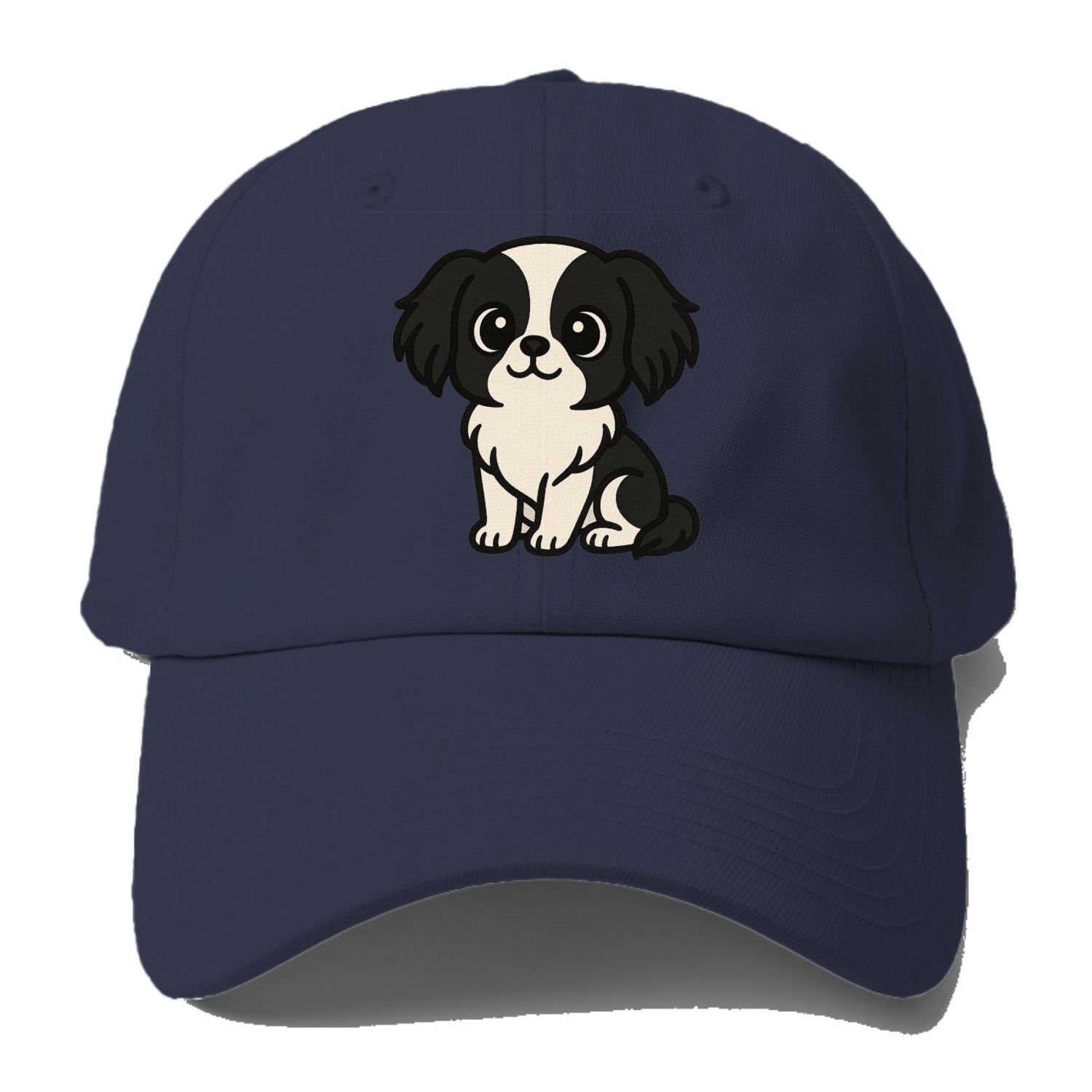 japanese chin black and white sitting pose portrait design Hat