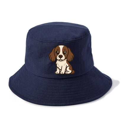english springer spaniel liver and white sitting pose portrait design Hat