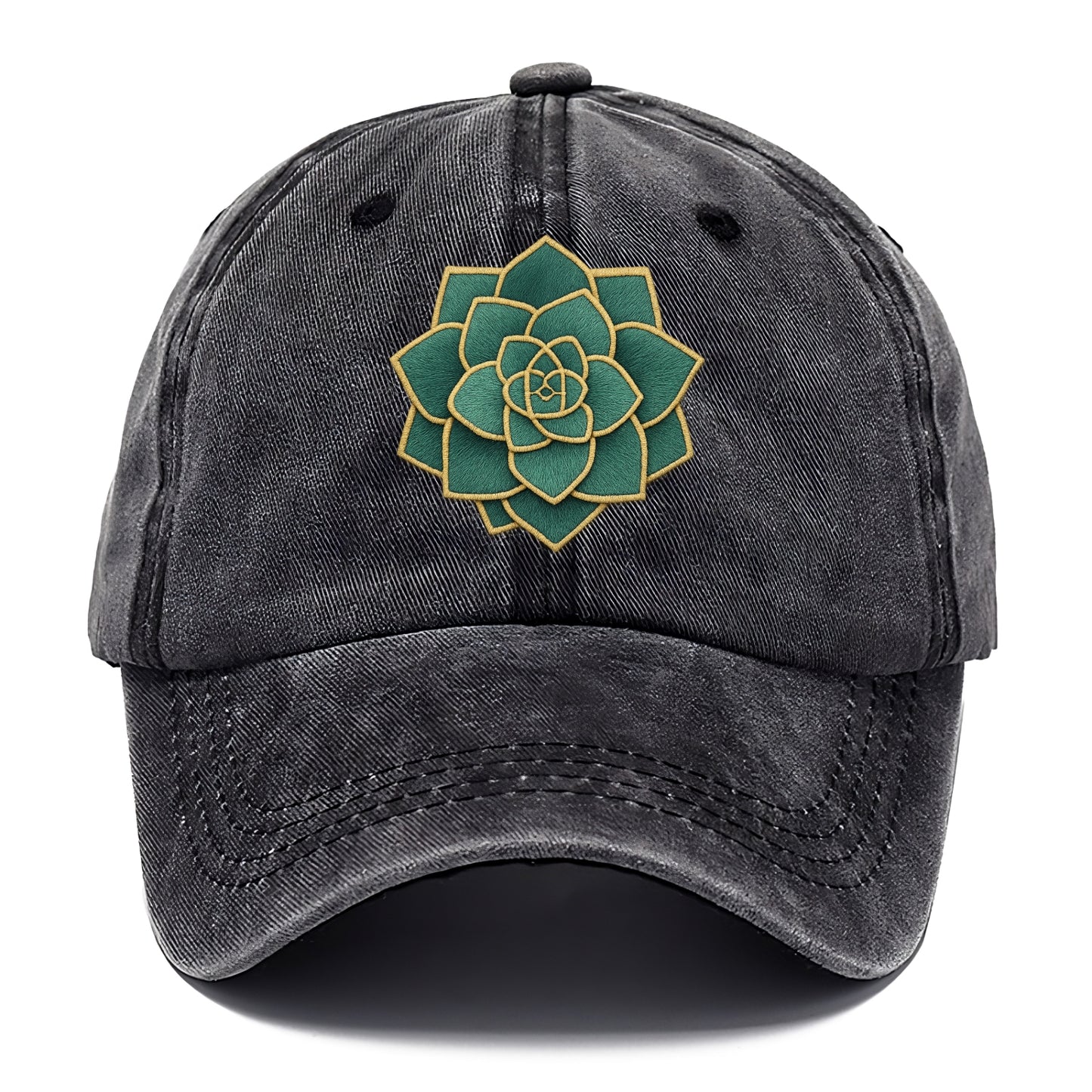 geometric flower embroidery Hat