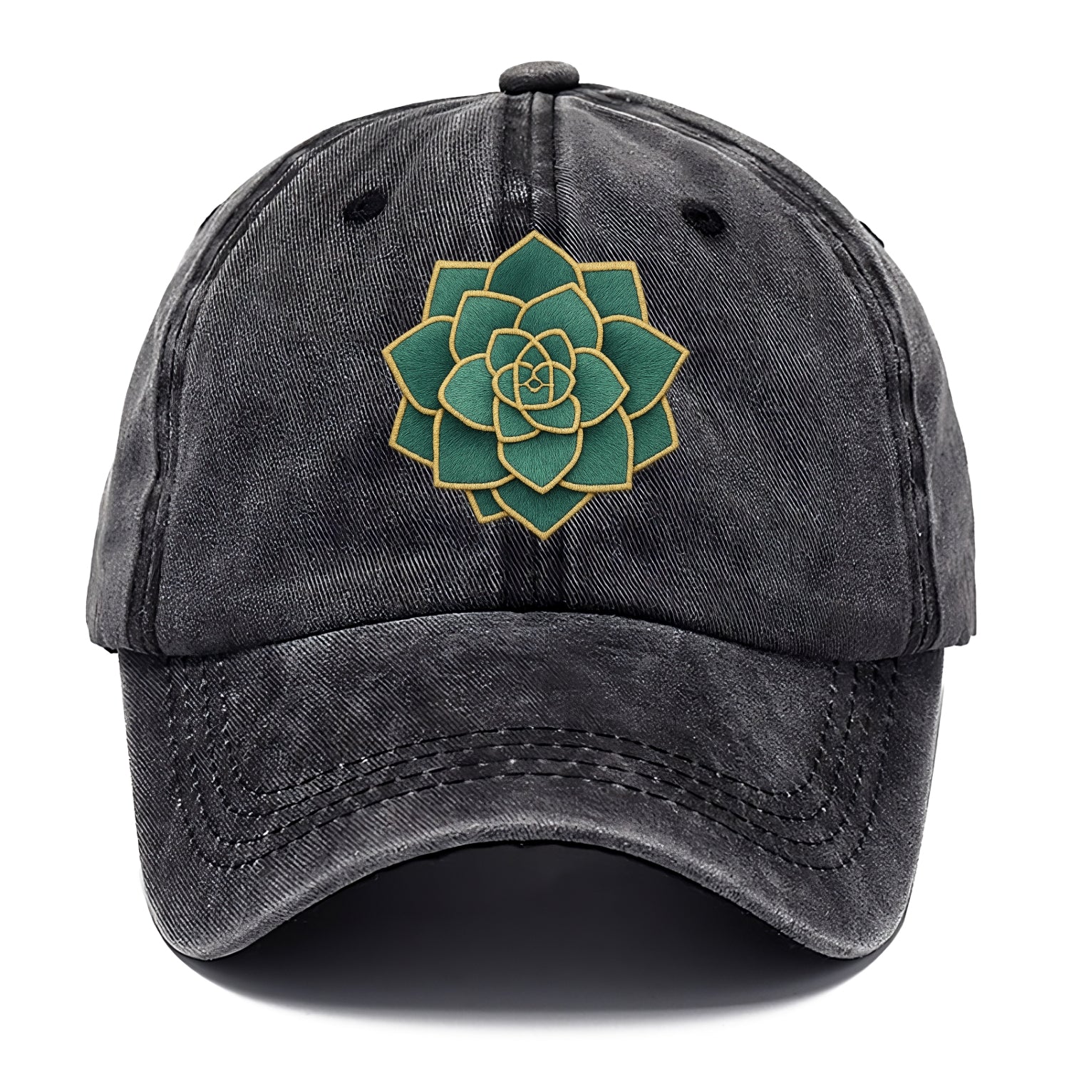 geometric flower embroidery Hat