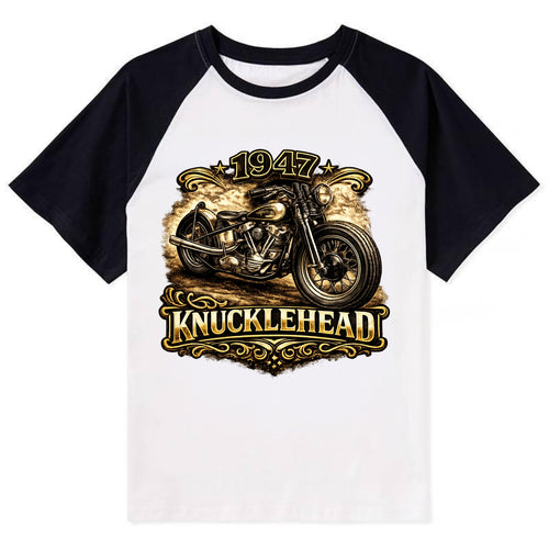 1947 Knucklehead Bobber - Contrast Raglan T-shirt