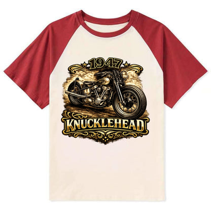 1947 Knucklehead Bobber - Contrast Raglan T-shirt