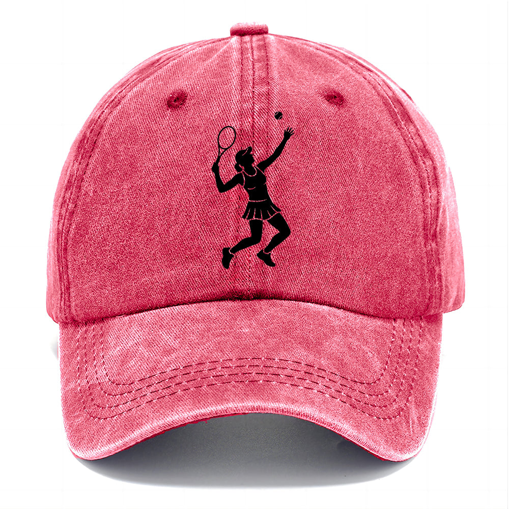 Tennis player serving powerful shot Classic Cap