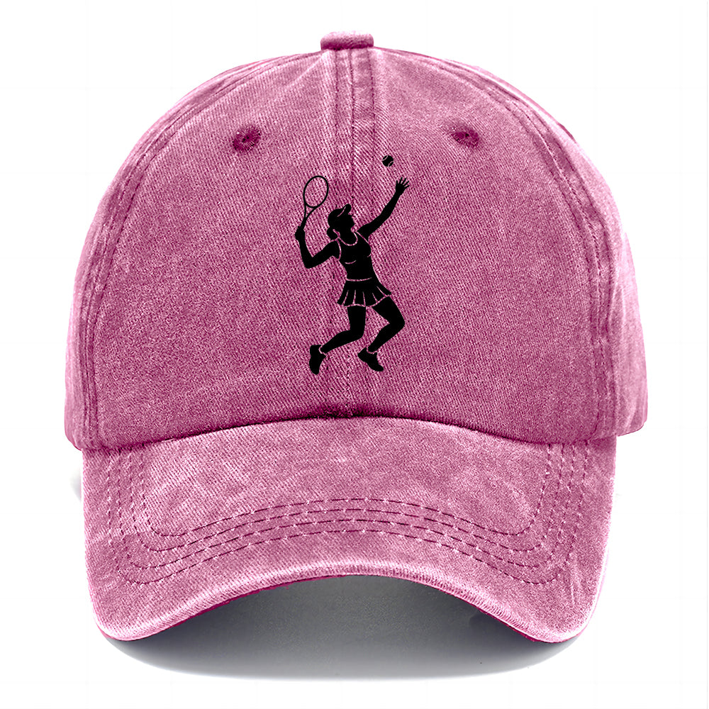 Tennis player serving powerful shot Classic Cap