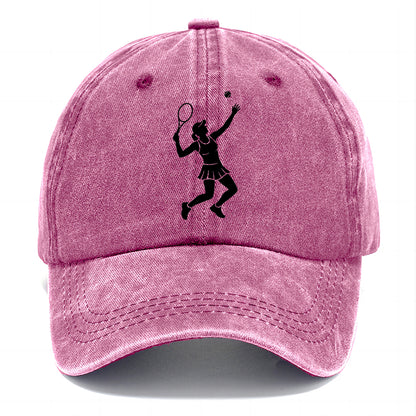 Tennis player serving powerful shot Classic Cap