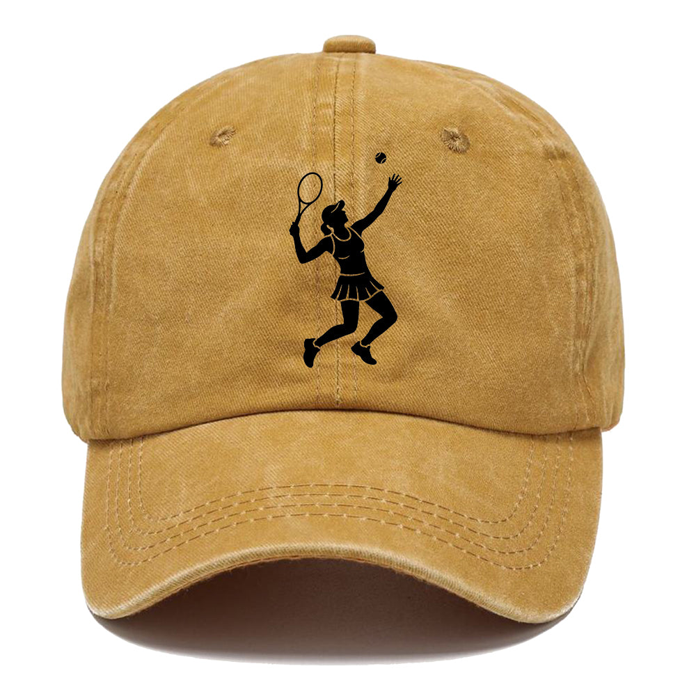 Tennis player serving powerful shot Classic Cap