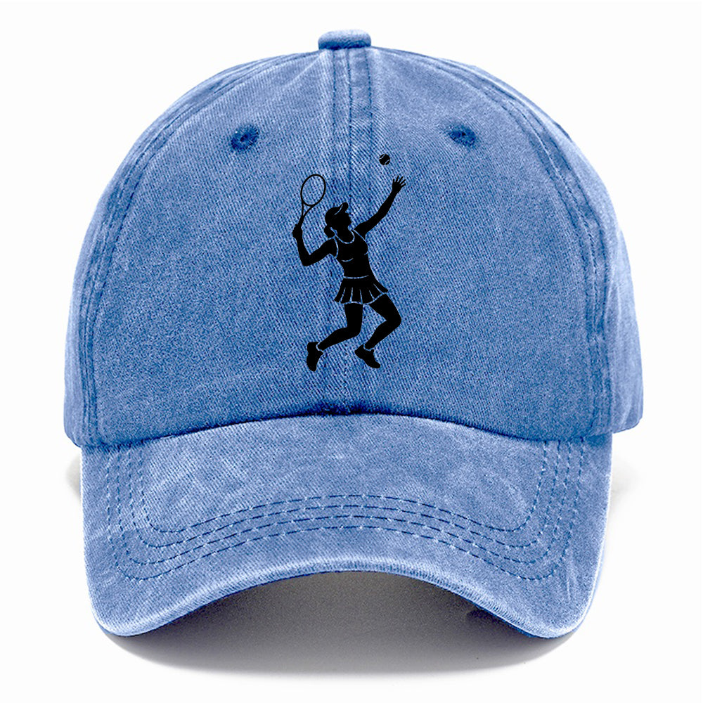 Tennis player serving powerful shot Classic Cap