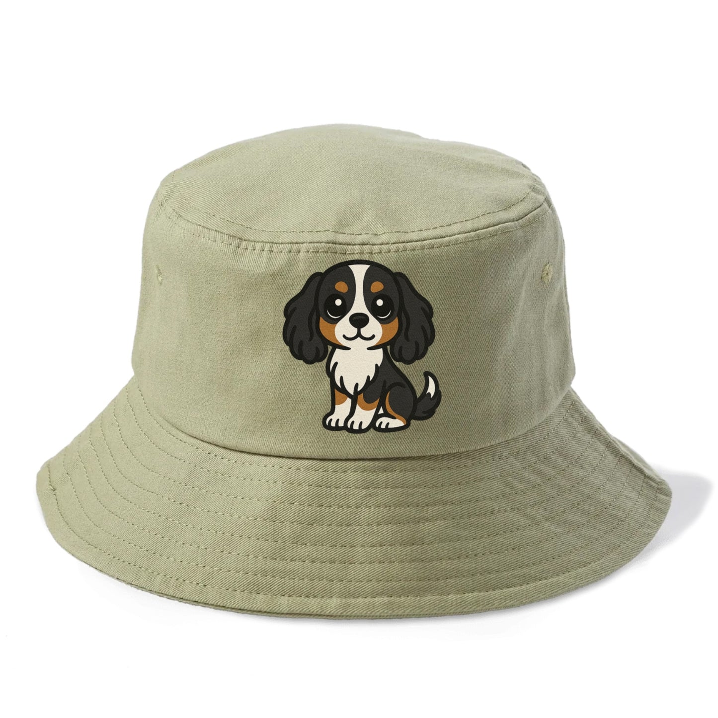 cavalier king charles spaniel tricolor sitting pose portrait design Hat