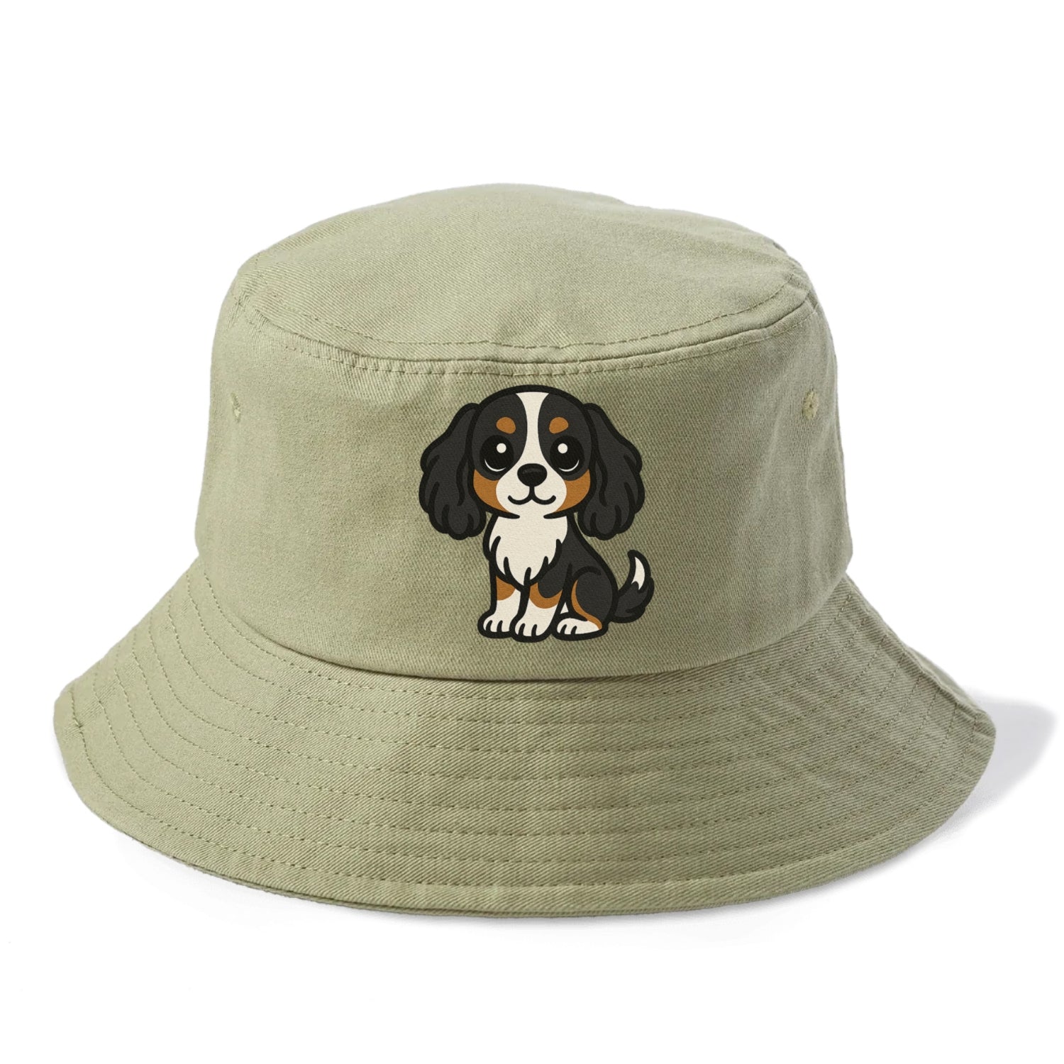 cavalier king charles spaniel tricolor sitting pose portrait design Hat