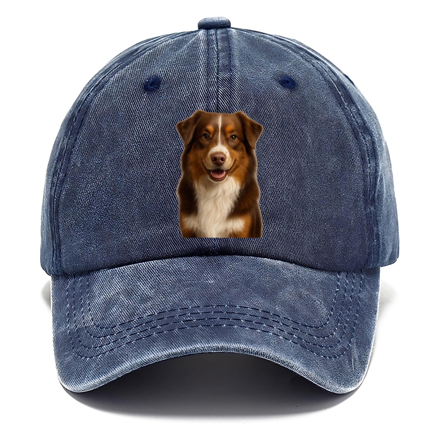 red tri australian shepherd portrait design Hat