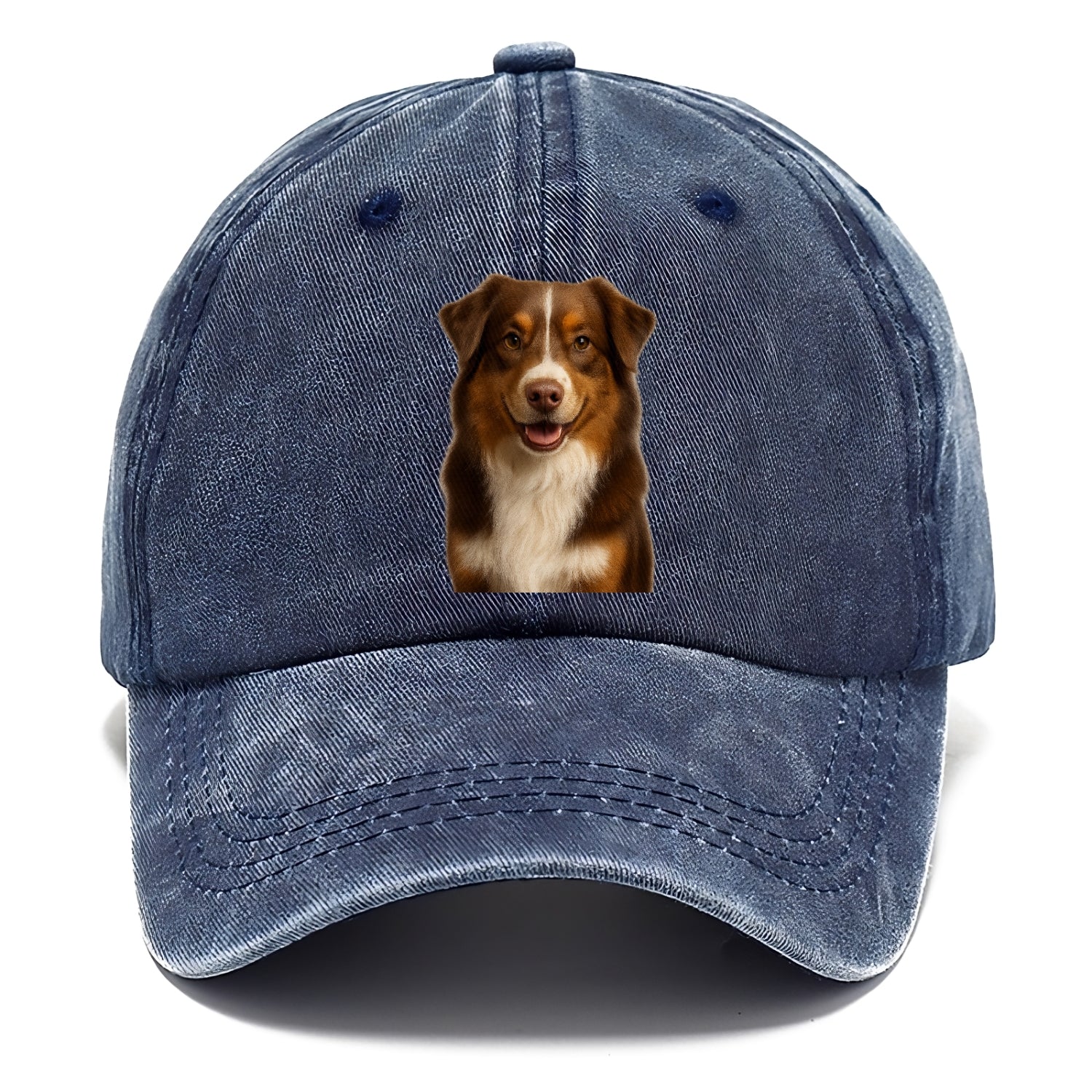 red tri australian shepherd portrait design Hat