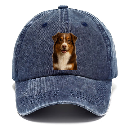 red tri australian shepherd portrait design Hat