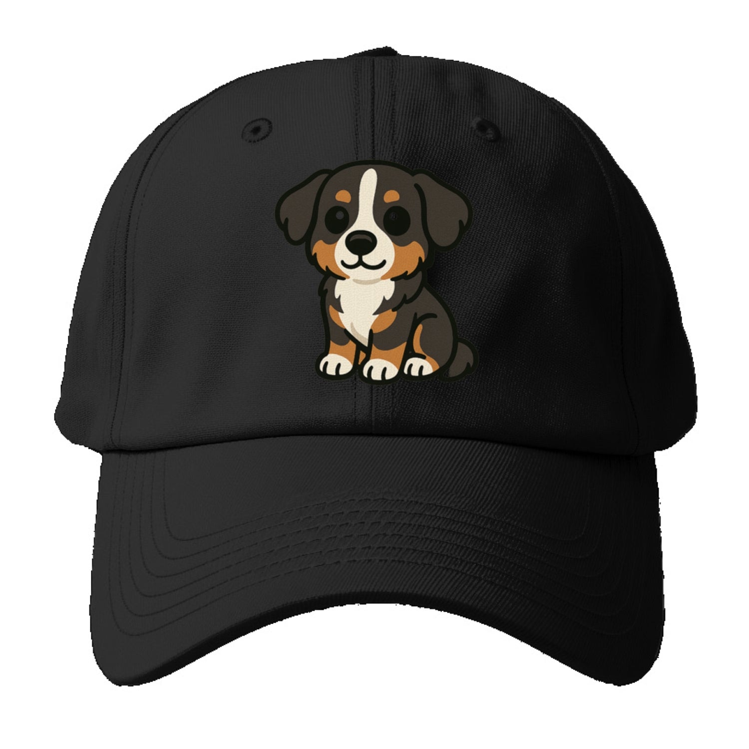 bernese mountain dog tricolor sitting pose portrait design Hat
