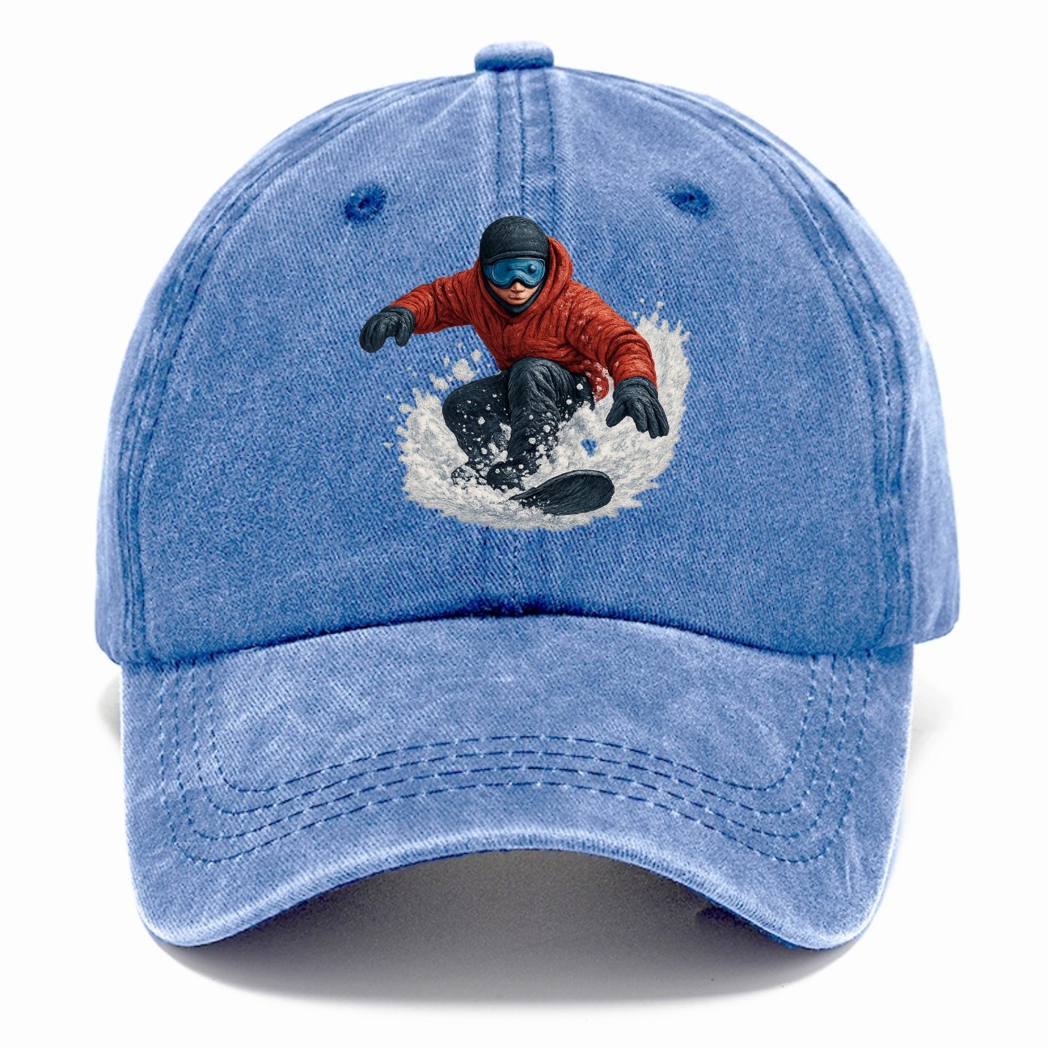 snowboarder carving through fresh powder Hat