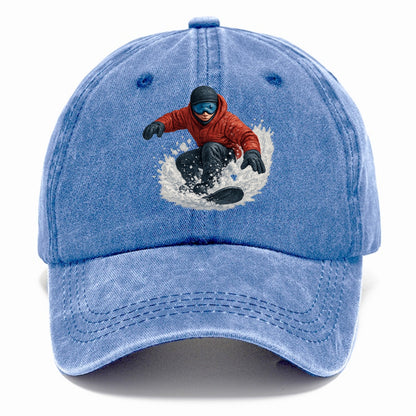 snowboarder carving through fresh powder Hat