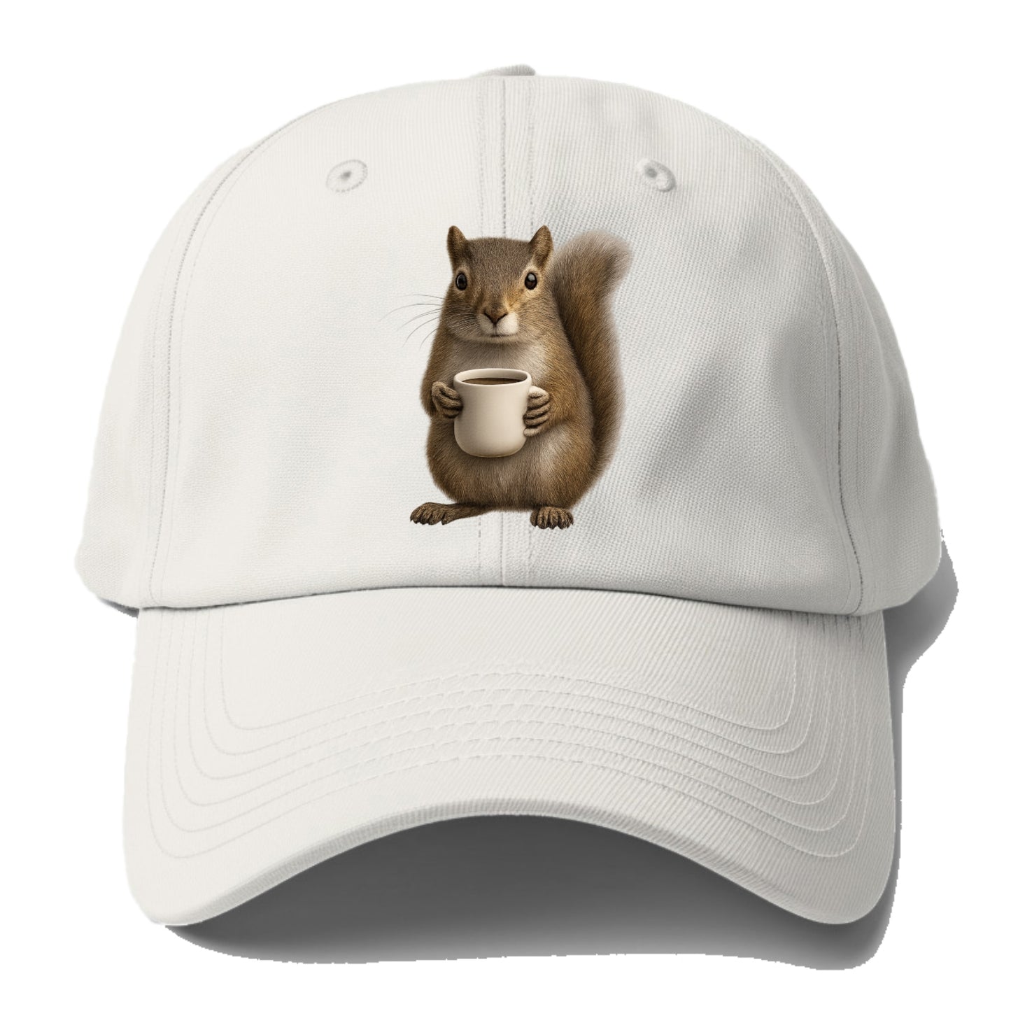 squirrel holding coffee cup art Hat