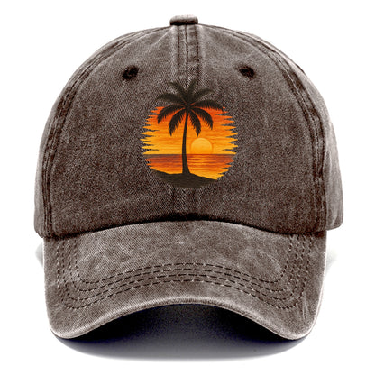 sunset palms paradise Hat