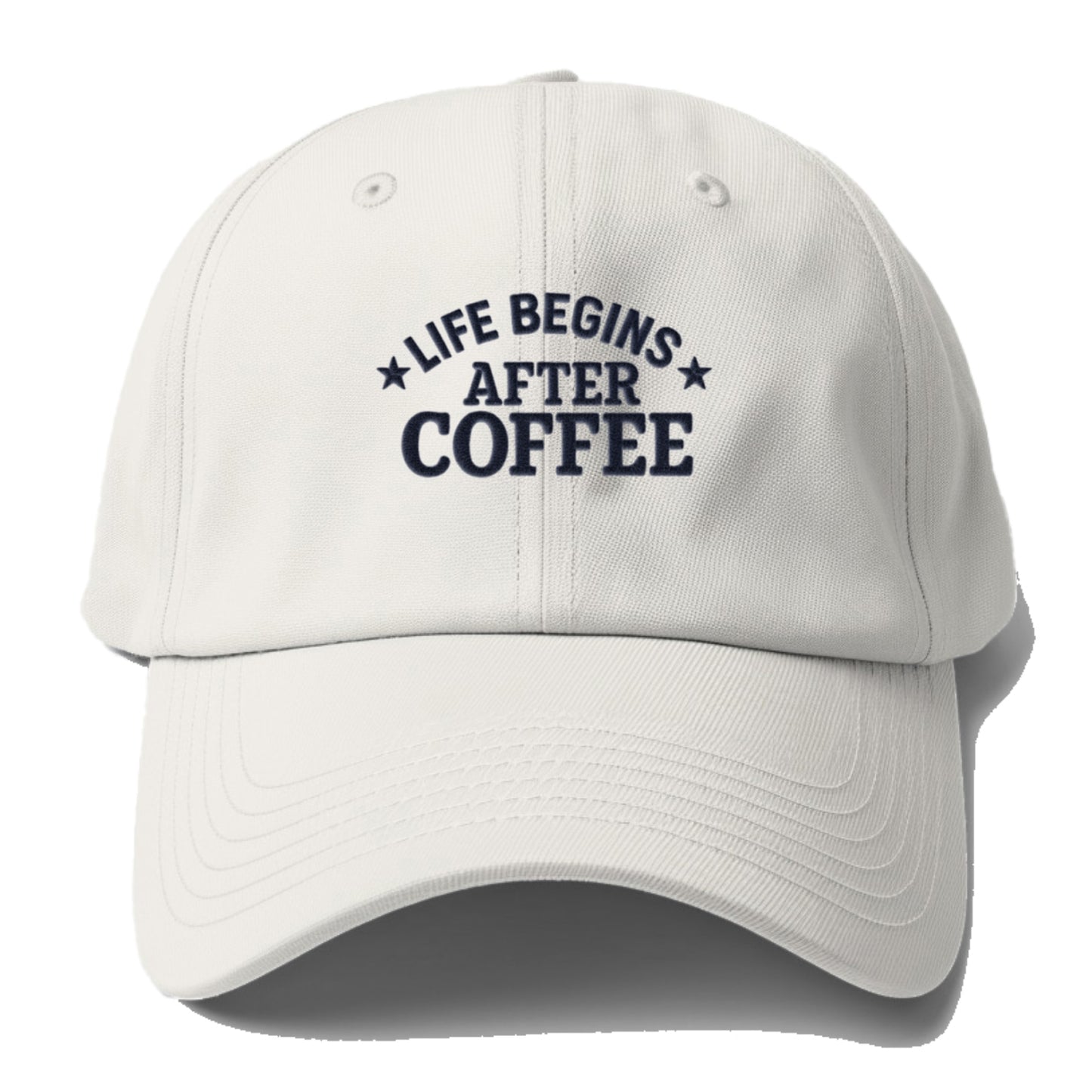 coffee themed quote with decorative stars Hat