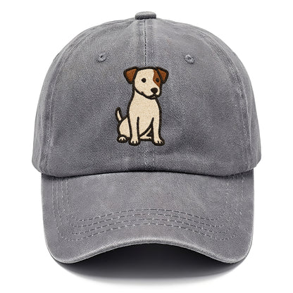 Jack Russell Terrier White With Brown Patches Pose Hat