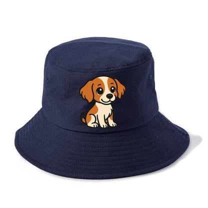 brittany spaniel orange and white sitting pose portrait design Hat