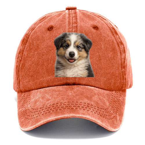 Australian Shepherd Puppy Portrait Design Classic Cap