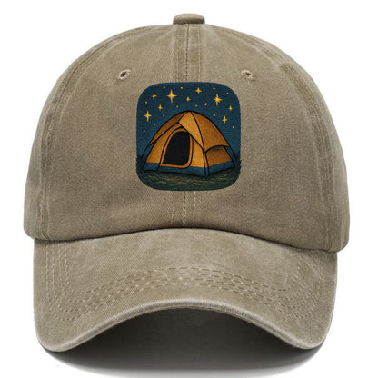 starlit tent under night sky Hat