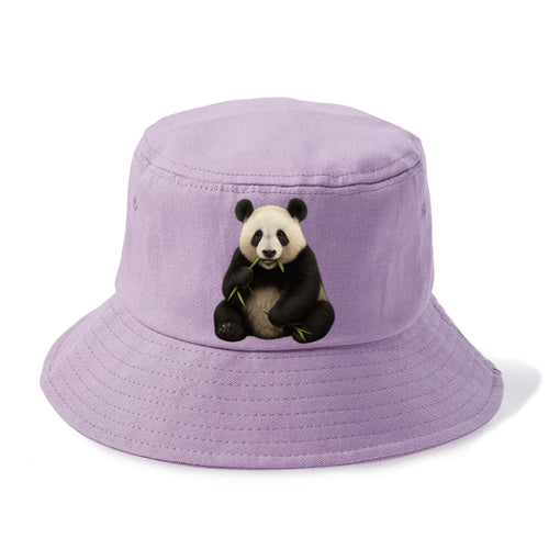 Realistic Panda Eating Bamboo Hat Bucket Hat