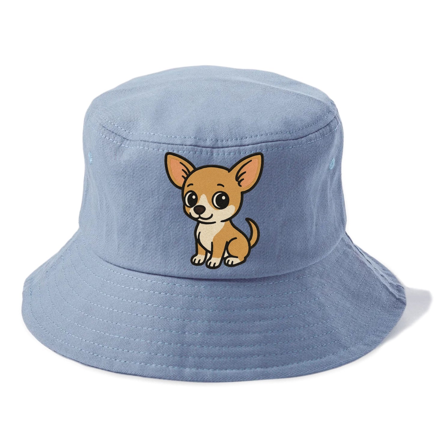 chihuahua tan and white sitting pose portrait design Hat