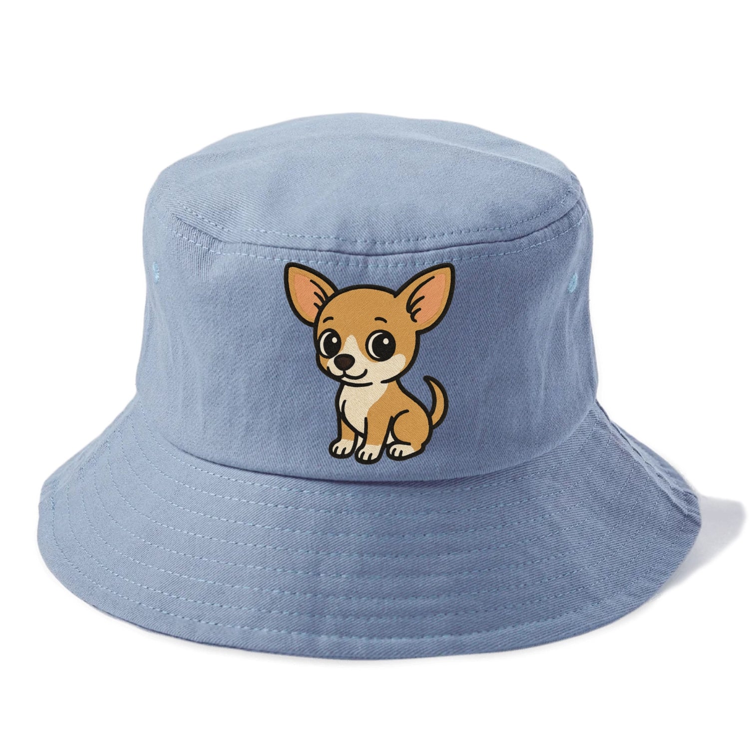 chihuahua tan and white sitting pose portrait design Hat