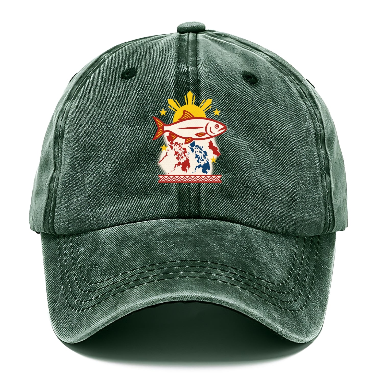 cultural symbolic fish map Hat