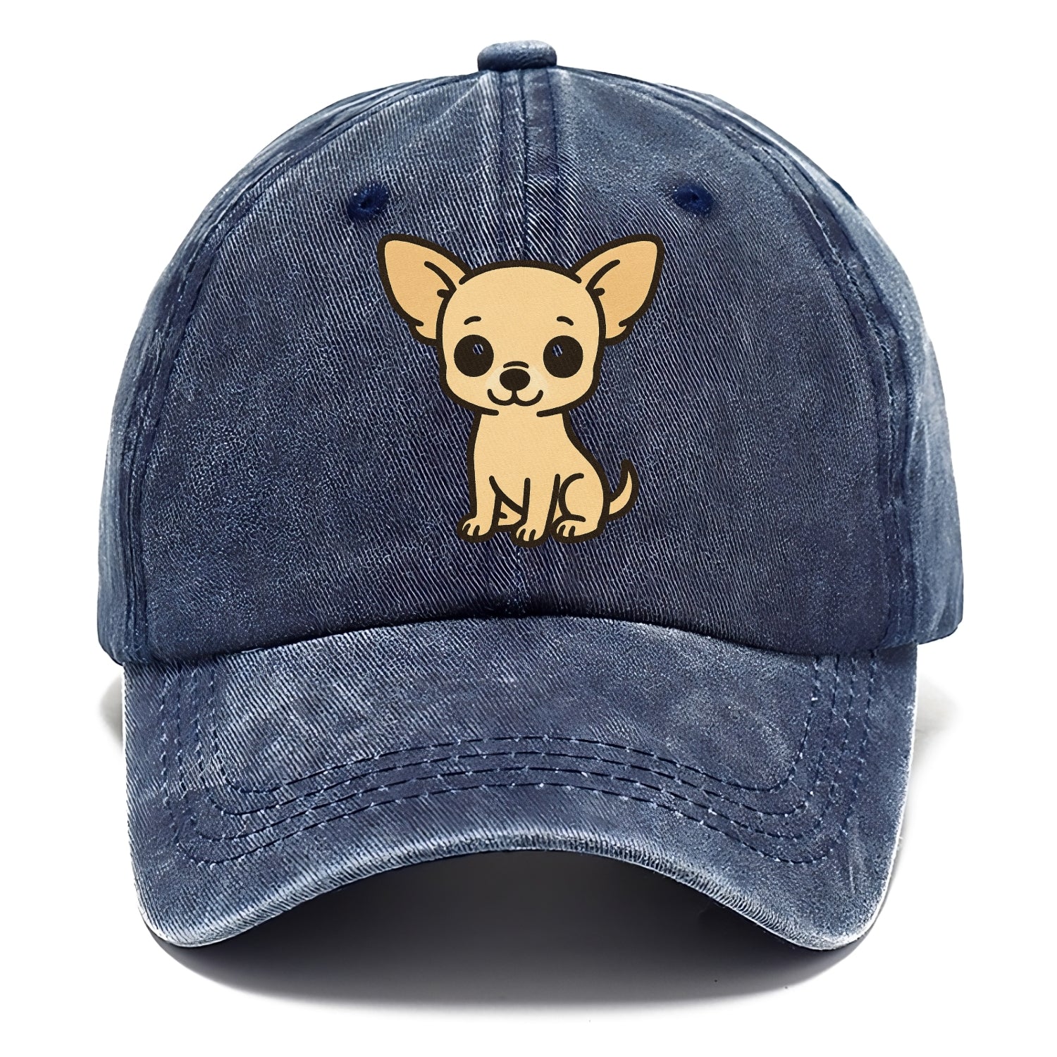 chihuahua cream colored sitting pose portrait design Hat