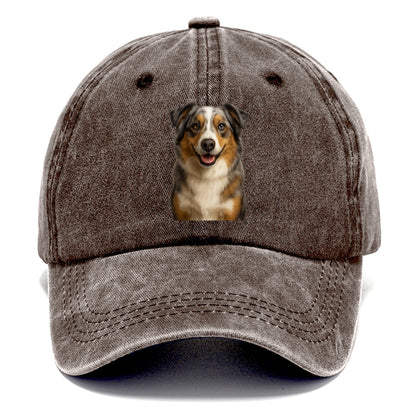 blue merle australian shepherd portrait design Hat