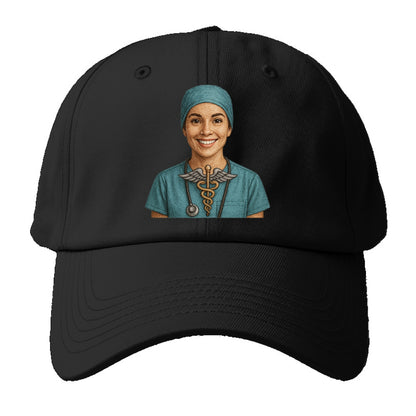 smiling doctor with caduceus art Hat
