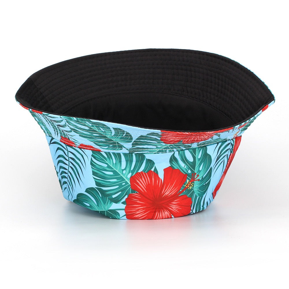 Hawaiian Printed Pattern Bucket Hat - Trendy & Lightweight Sun Protection Beach Hat with Tropical Design, Essential for Summer Outdoor Activities
