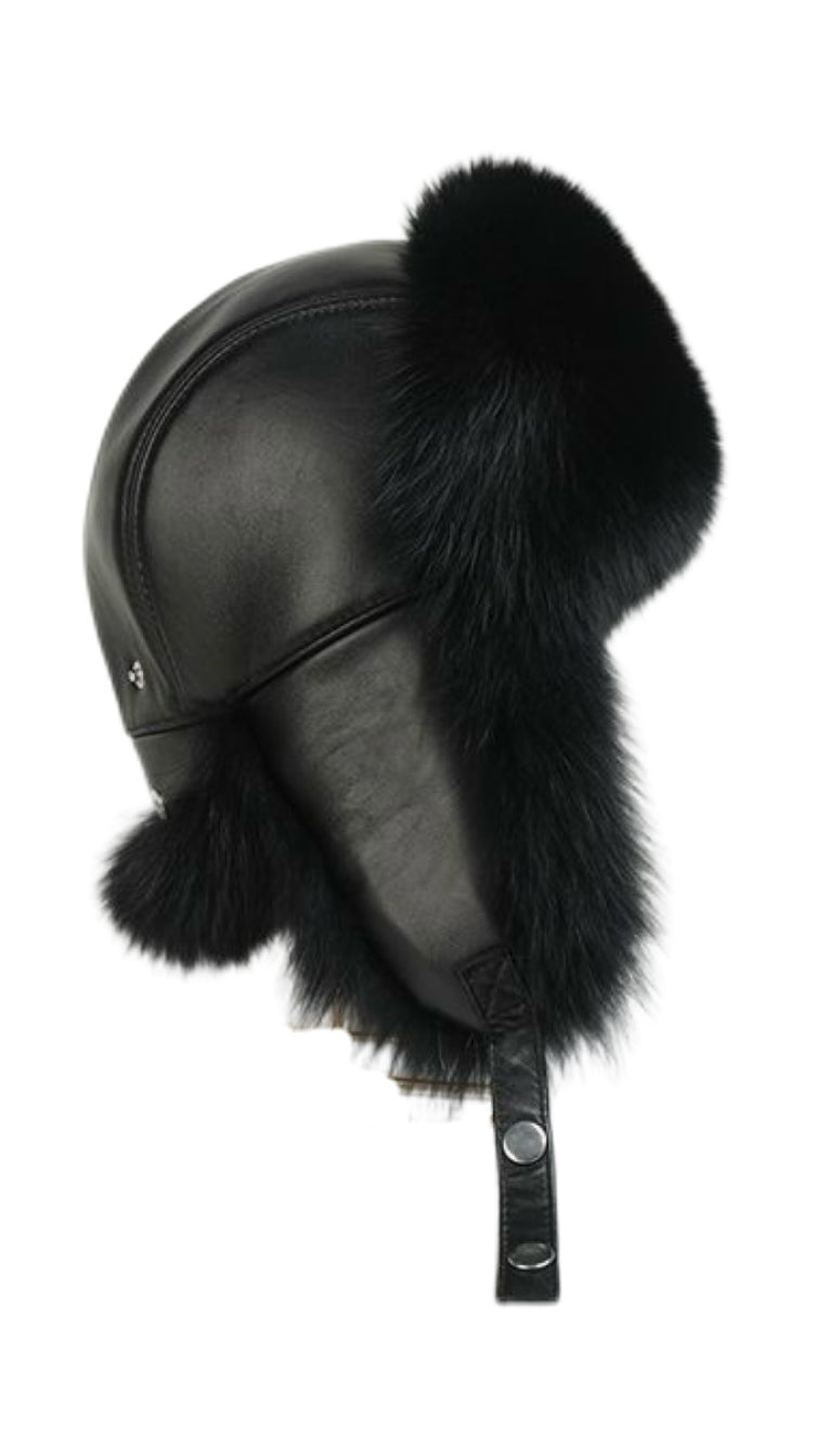 高品質ラグジュアリーフォックスファーハット メンズ - 暖かい耳保護冬春旅行スキーハット