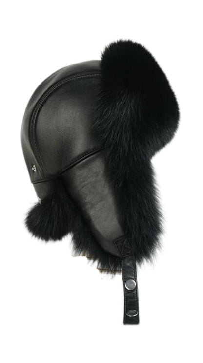 高品質ラグジュアリーフォックスファーハット メンズ - 暖かい耳保護冬春旅行スキーハット