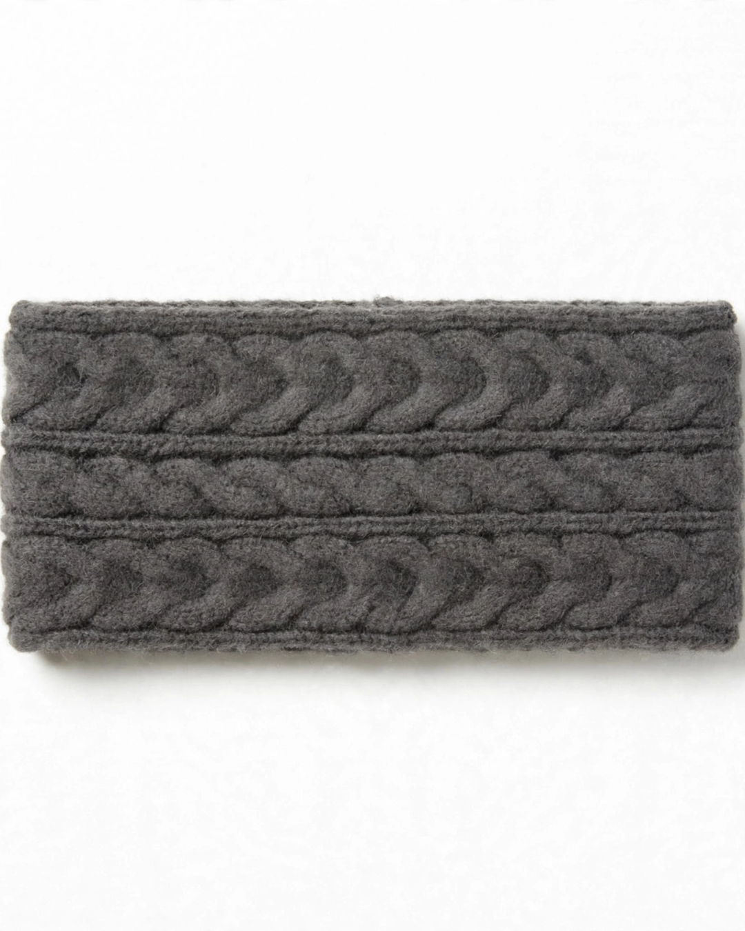 Merino Wool Knit Headband - Wide Braided Ear Warmer