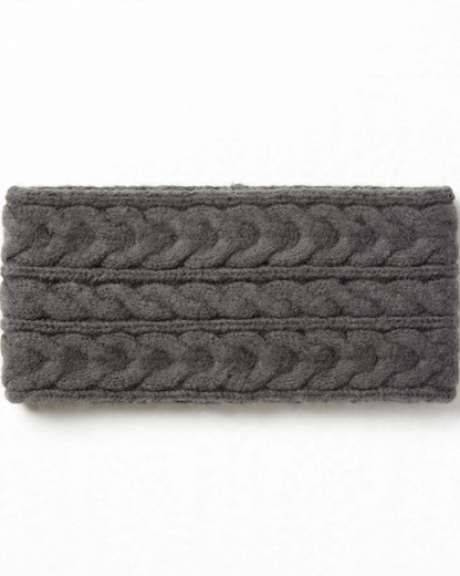 Merino Wool Knit Headband - Wide Braided Ear Warmer