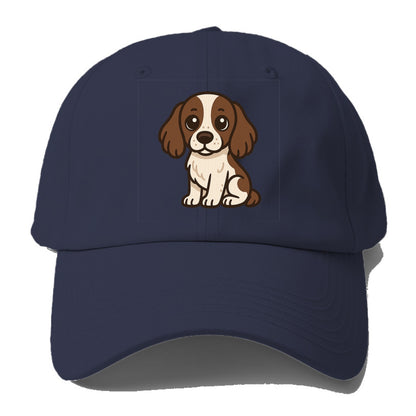 english springer spaniel liver and white sitting pose portrait design Hat