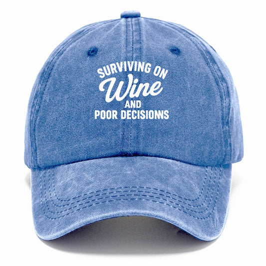 wine surviving poor decisions humorous hat Hat