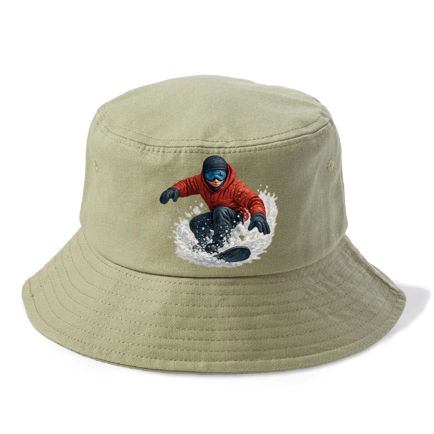 snowboarder carving through fresh powder Hat