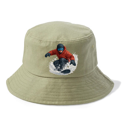 snowboarder carving through fresh powder Hat