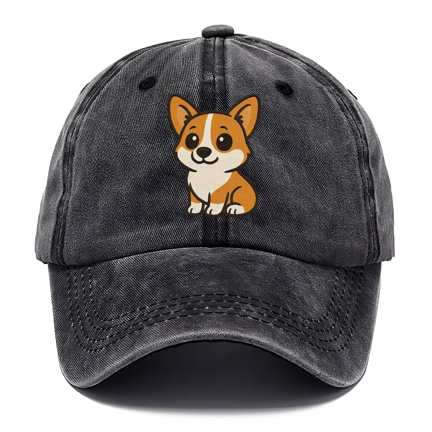 corgi orange and white sitting pose with short legs portrait design Hat