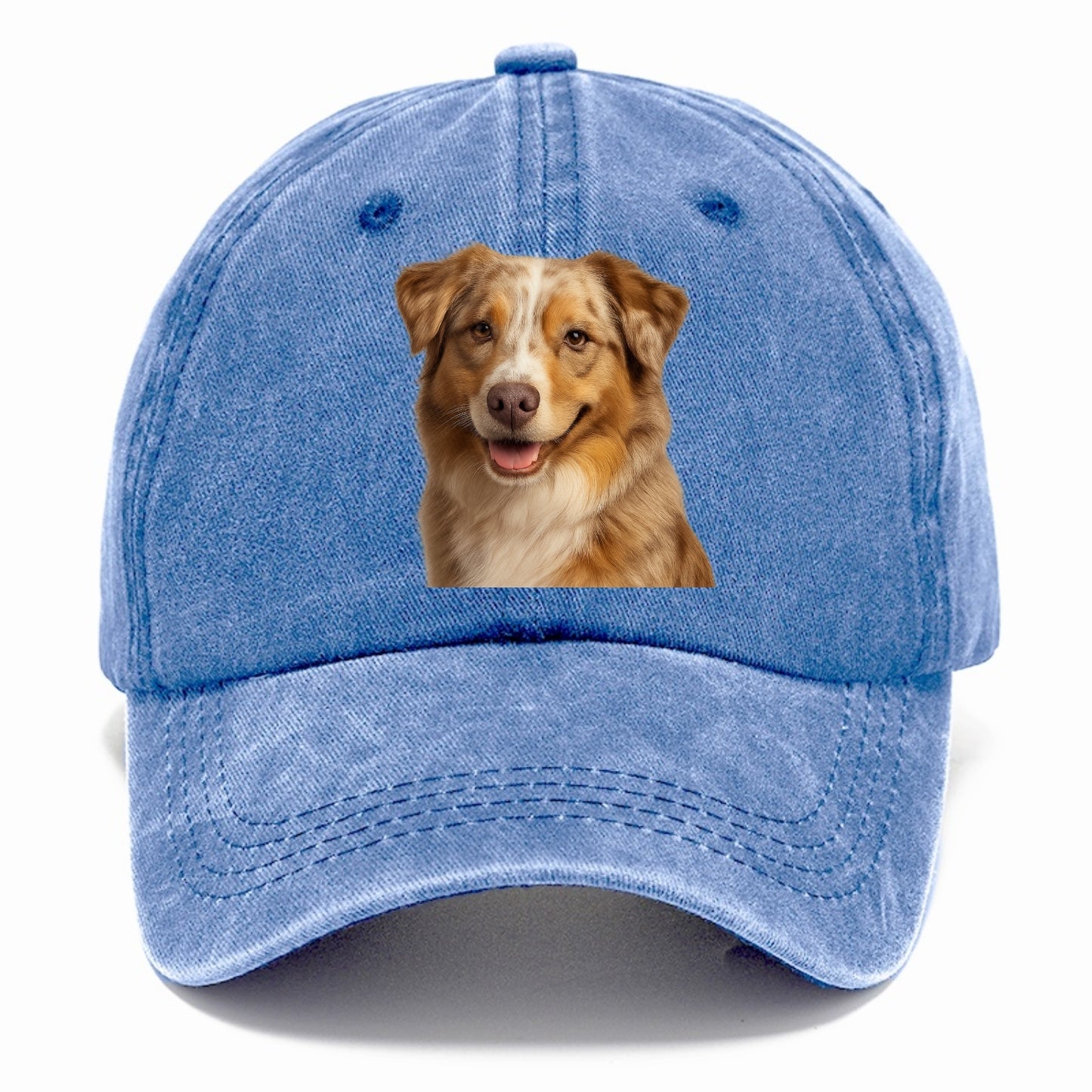 red merle australian shepherd portrait design Hat