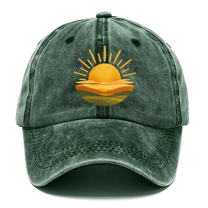 golden sunrise horizon Hat