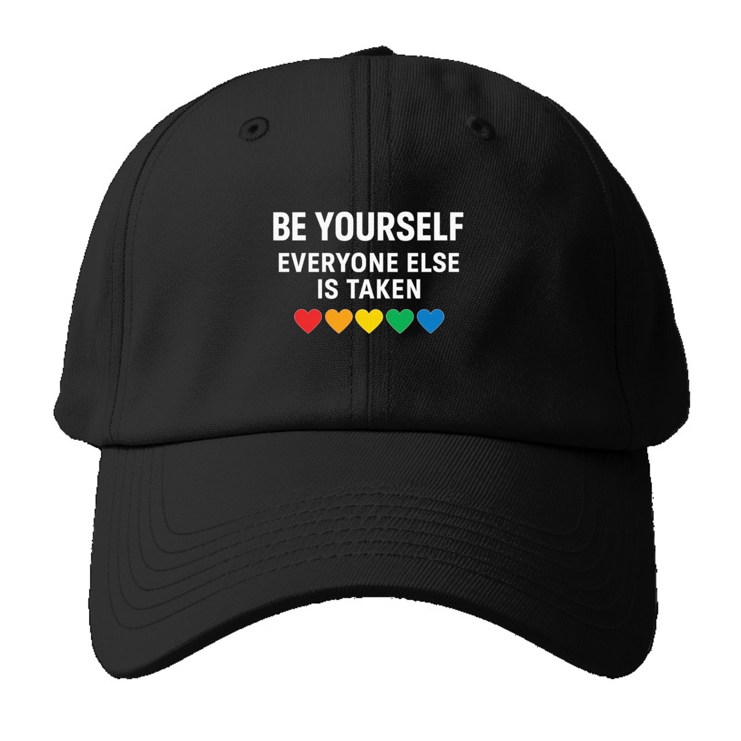 inspirational quote with rainbow hearts Hat