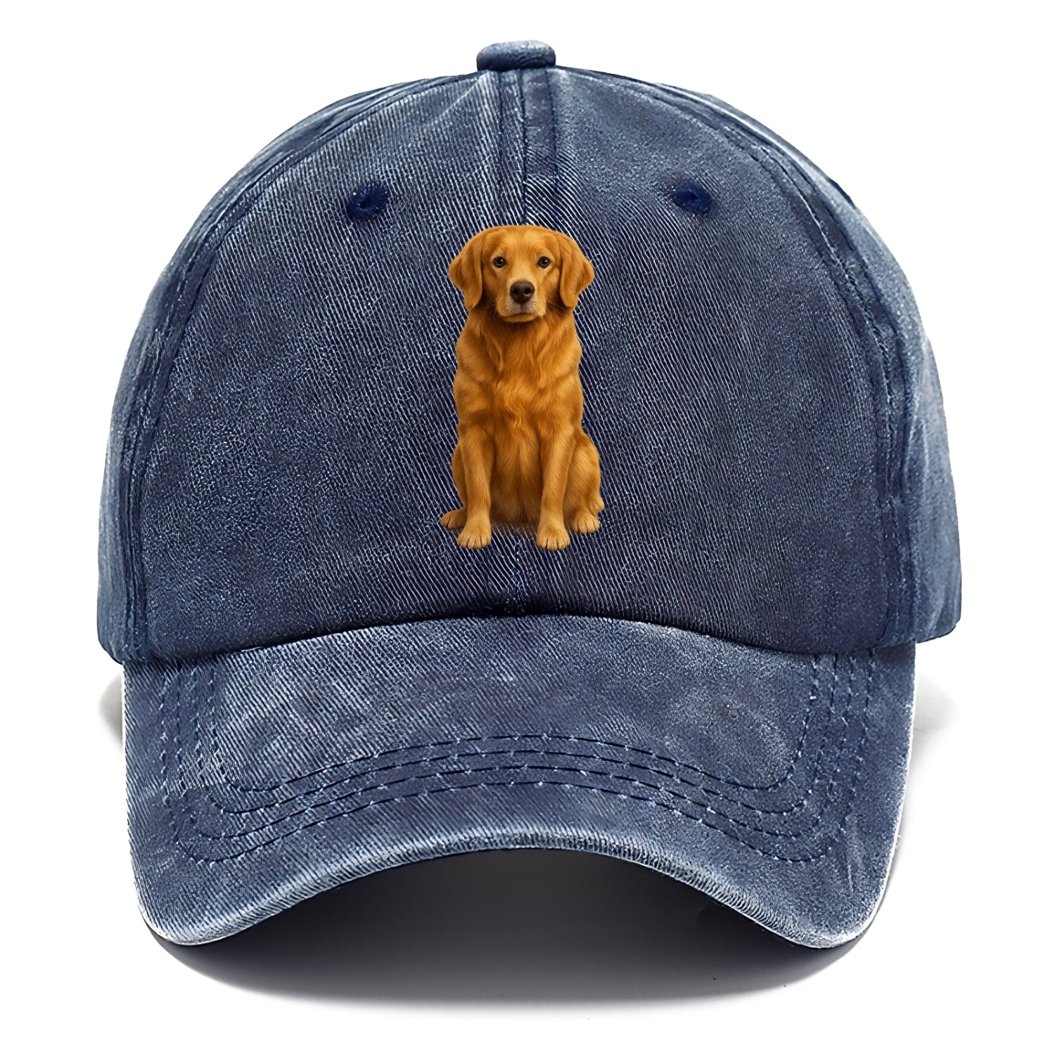 golden retriever portrait on brown background Hat