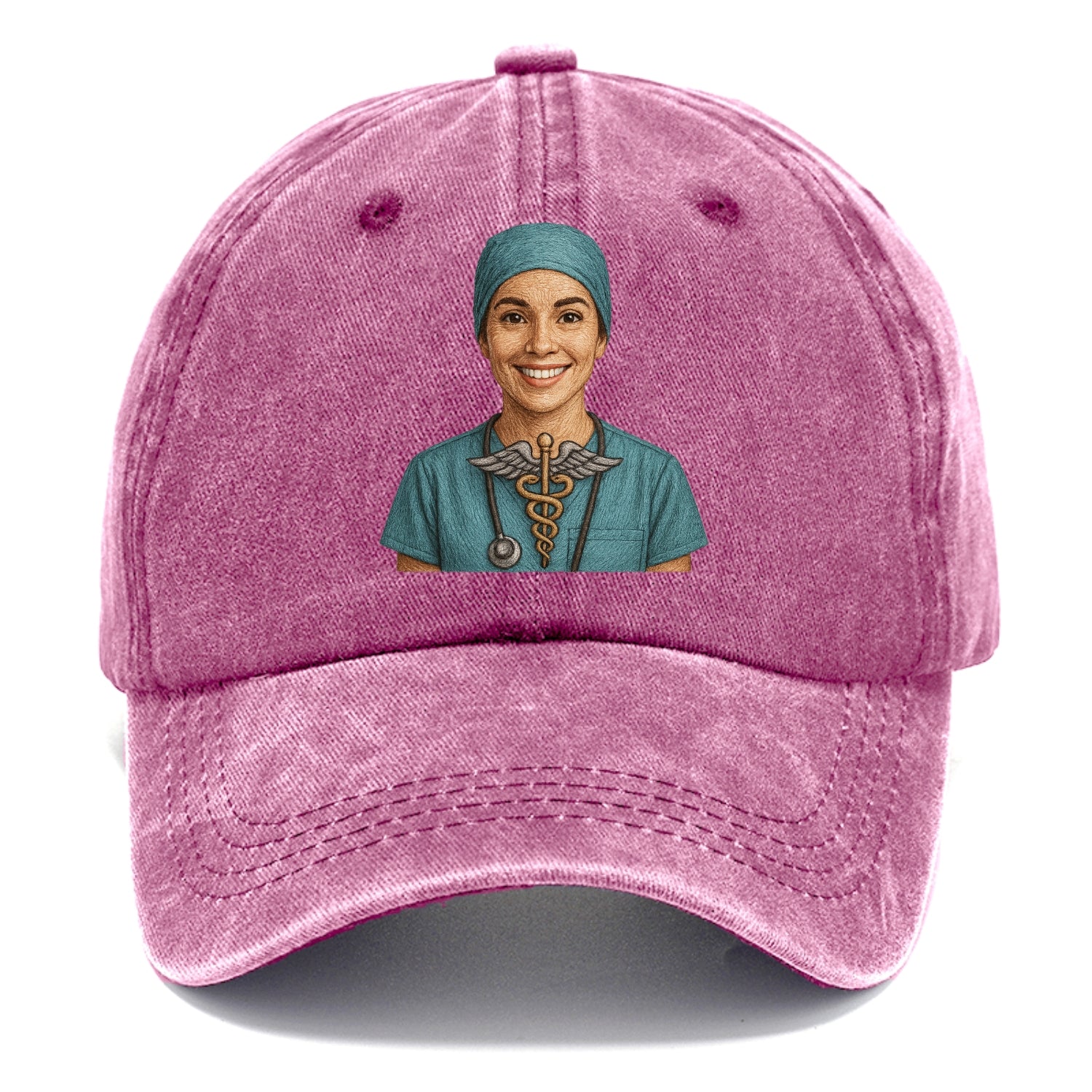 smiling doctor with caduceus art Hat