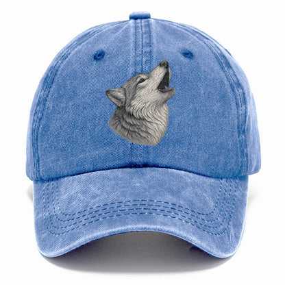 wolf howling portrait Hat